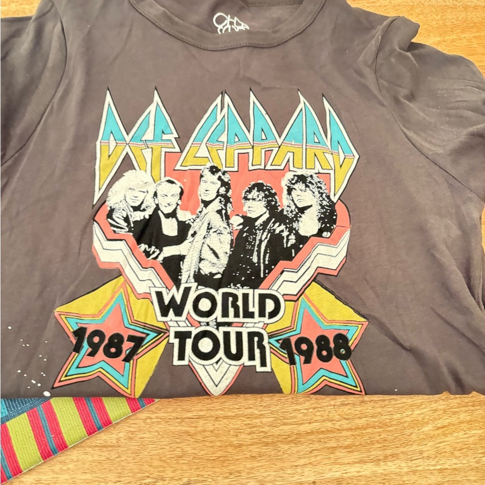 Anthropologie Def Leppard Graphic Tee - Black and Yellow - Picture 2 of 6